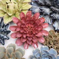 Blush Dahlia keramieken muurbloem